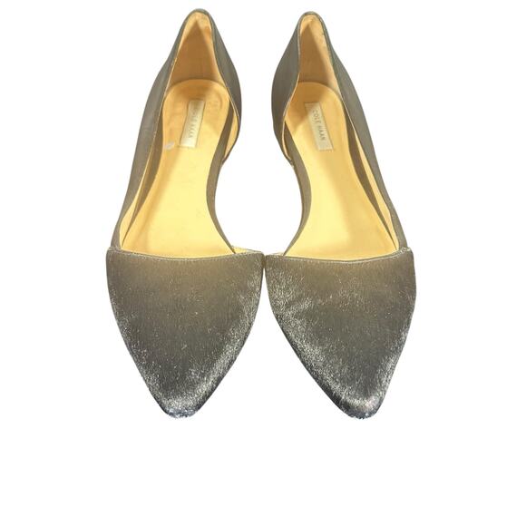 Cole Haan Women's Pointed Toe D'Orsay Flats 6.5B black Leather calf hair - Picture 2 of 10